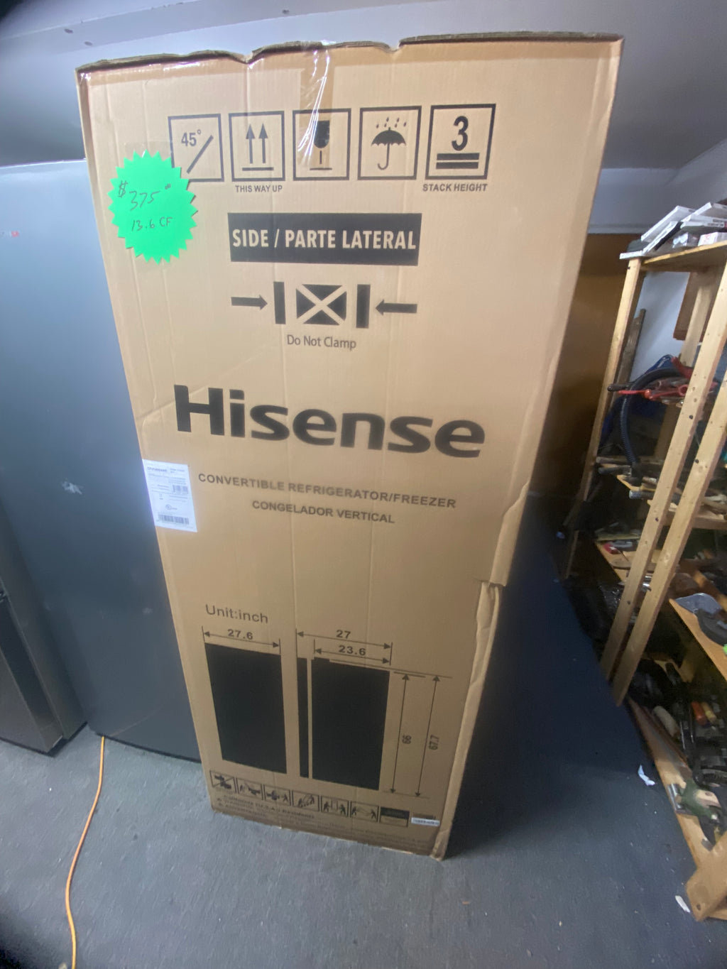 🧊&nbsp;HISENSE 10.2 CU. FT. CONVERTIBLE UPRIGHT FREEZER — $325