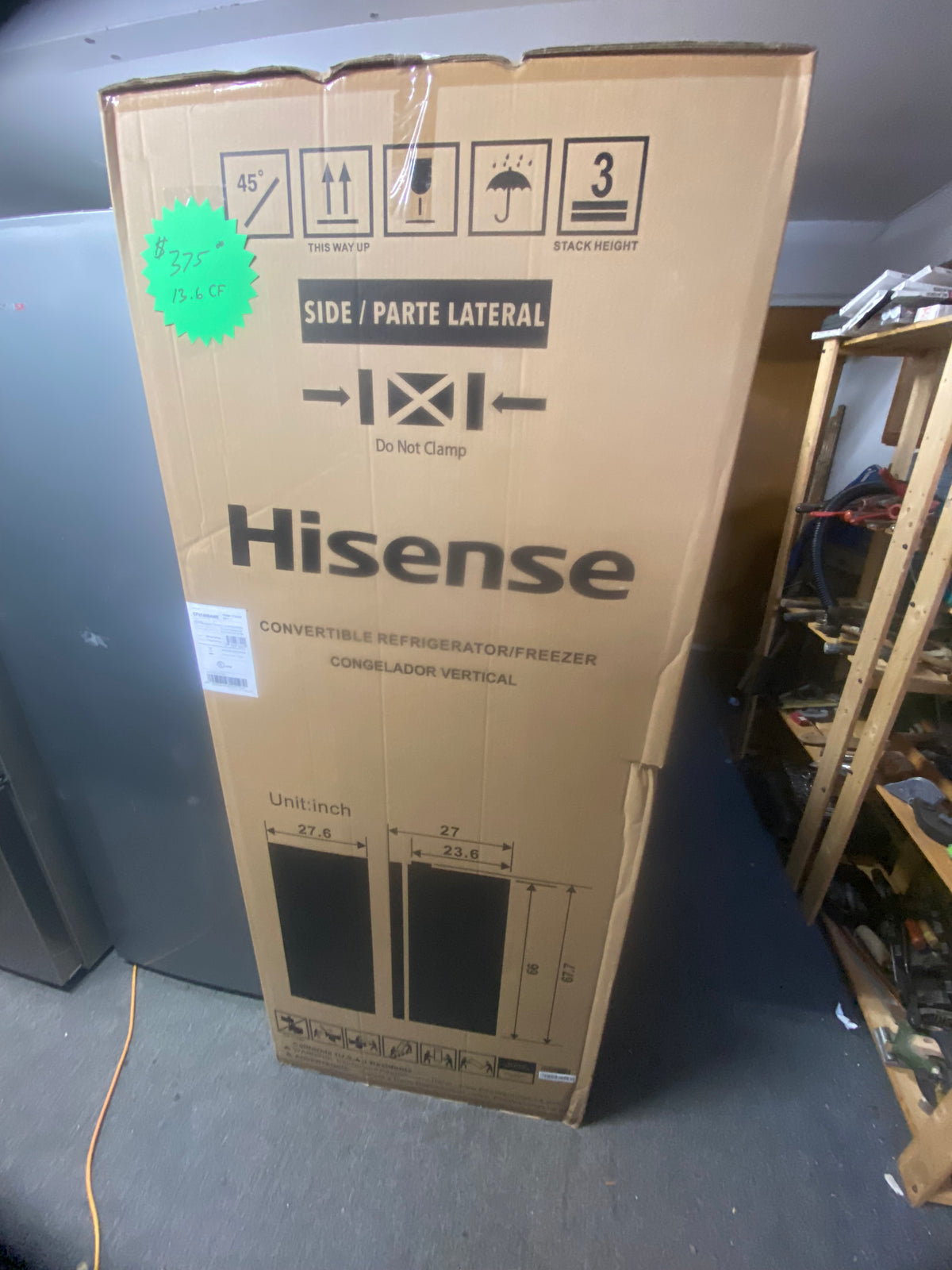 🧊&nbsp;HISENSE 10.2 CU. FT. CONVERTIBLE UPRIGHT FREEZER — $325